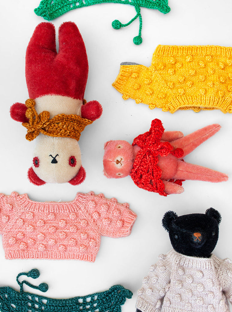 Misha and Puff + POLKA DOT CLUB collaboration  hand knit mohair toys
