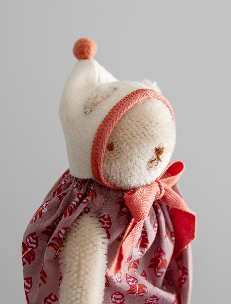 POLKA DOT CLUB Floppy Bear: Handmade in the USA. Small Mohair Teddy Bear with Disk jointed Head and floppy limbs.  They're made for NOW & FOREVER.