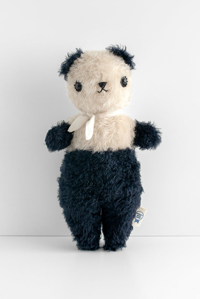 POLKA DOT CLUB Mohair Teddy Bear Panda BIG BEAR. Handmade in the USA all natural materials.