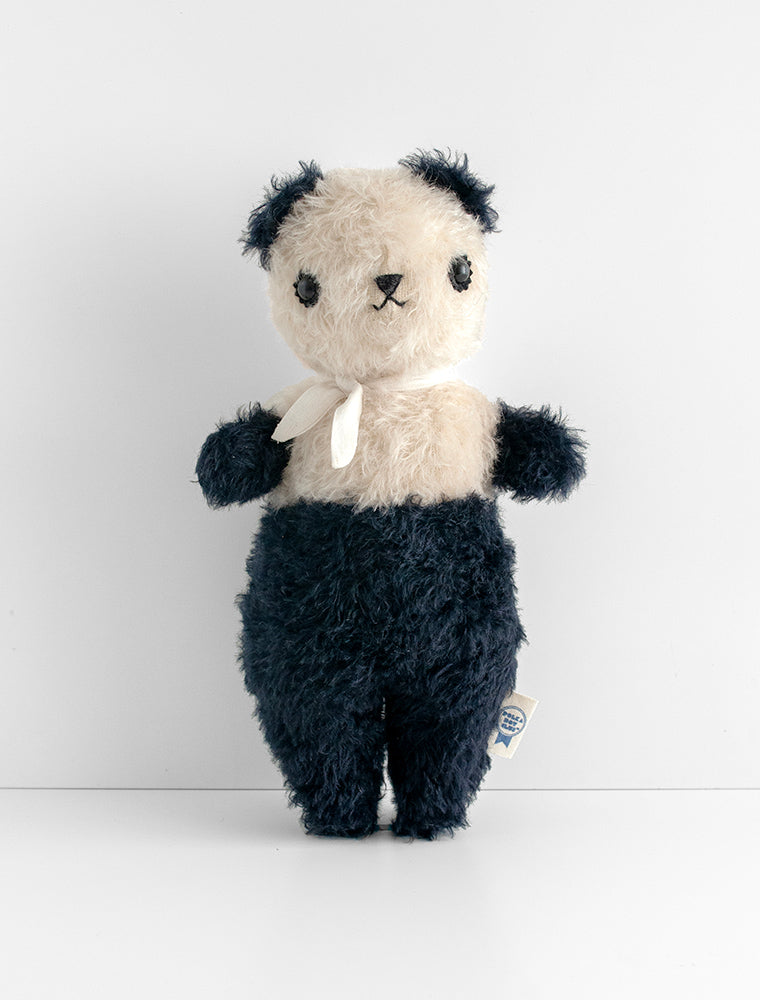 POLKA DOT CLUB Mohair Teddy Bear Panda BIG BEAR. Handmade in the USA all natural materials.