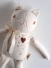 One-of-a-Kind * Embroidered Large Cream Cat (brown heart)