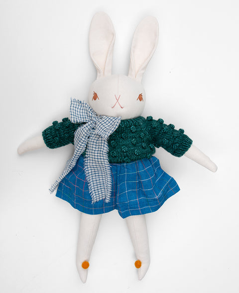 MP+PDC Large Cream Rabbit in Peacock: FRANCES