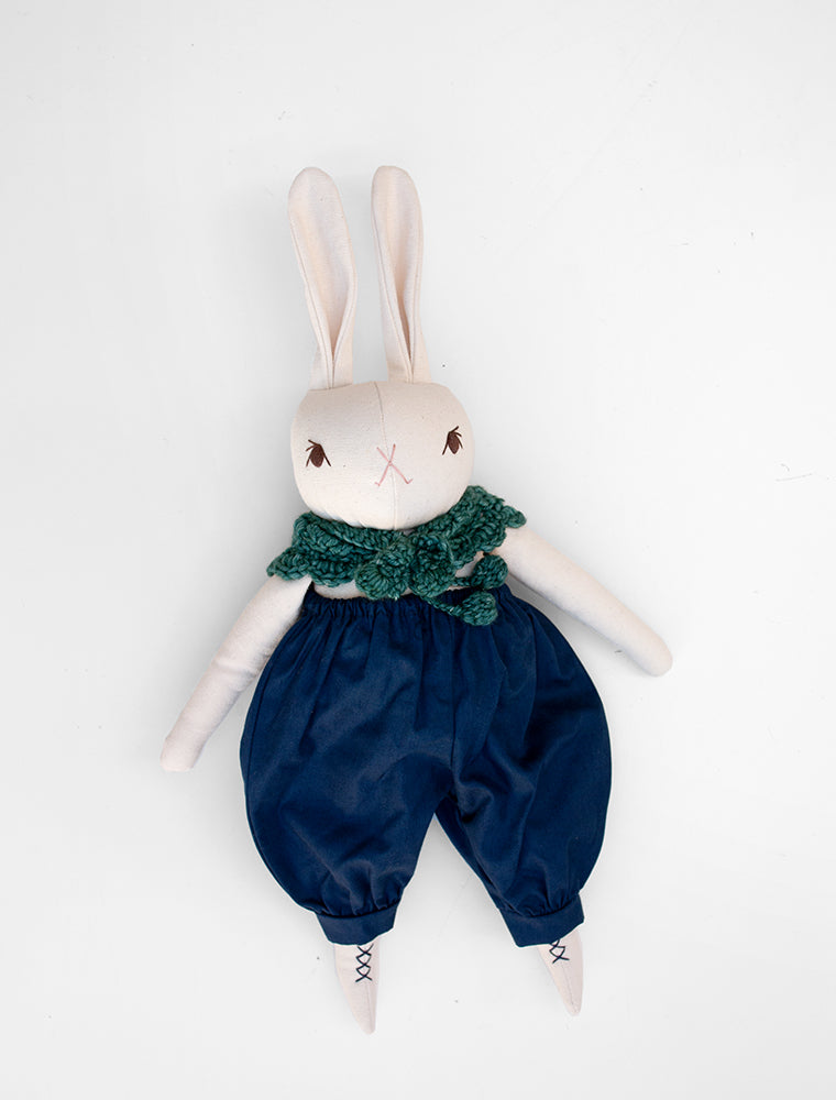 MP+PDC Medium Cream Rabbit in Peacock: GUS – POLKA DOT CLUB