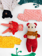 Misha and Puff + Polka Dot Club collaboration mohair teddy bears hand knit toys