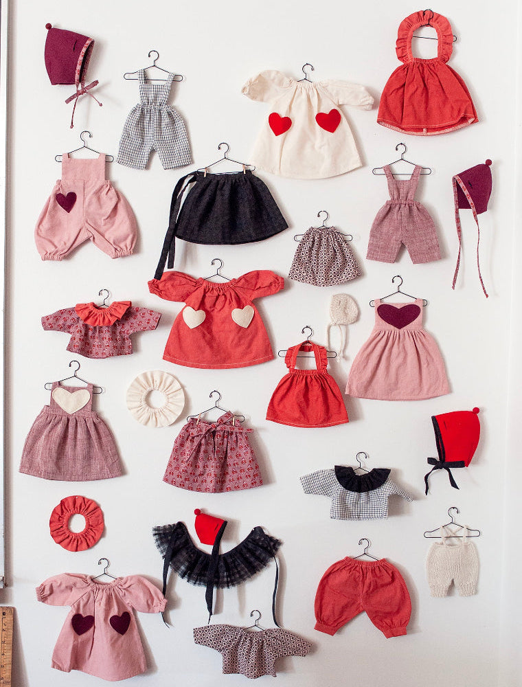 POLKA DOT CLUB 100% cotton handmade doll clothes. Valentine's Day Dress Up Pretend Play. MADE IN THE USA