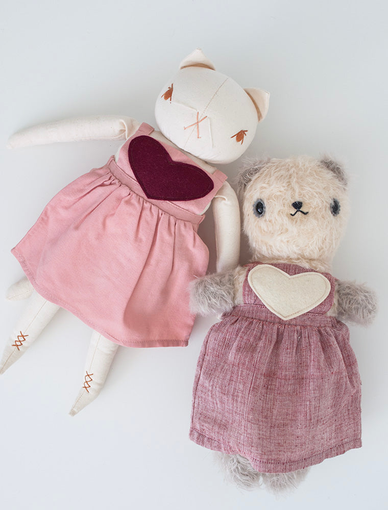 POLKA DOT CLUB 100% cotton handmade doll clothes. Valentine's Day Dress Up Pretend Play. MADE IN THE USA