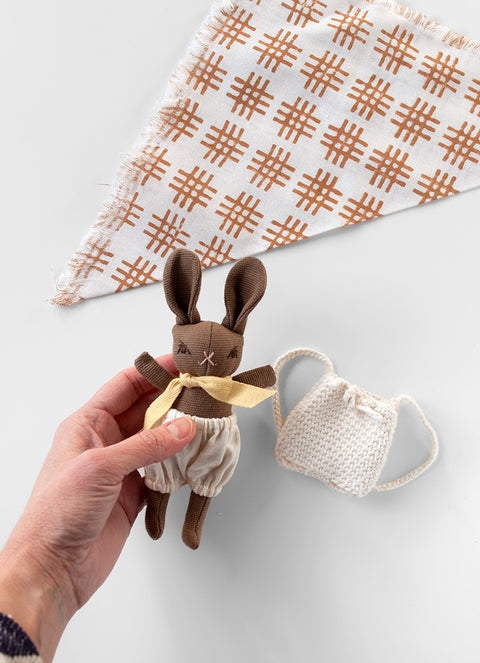 Baby Rabbit and Backpack- Brown Rabbit