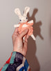 Baby Rabbit and Backpack- Cream Rabbit: Nectarine - Indigo Backpack