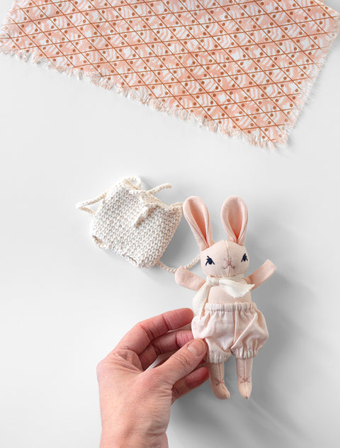 Baby Rabbit and Backpack- Peach Rabbit