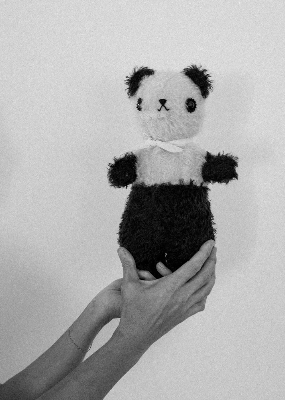 mohair teddy bear . handmade in the usa. polka dot club.