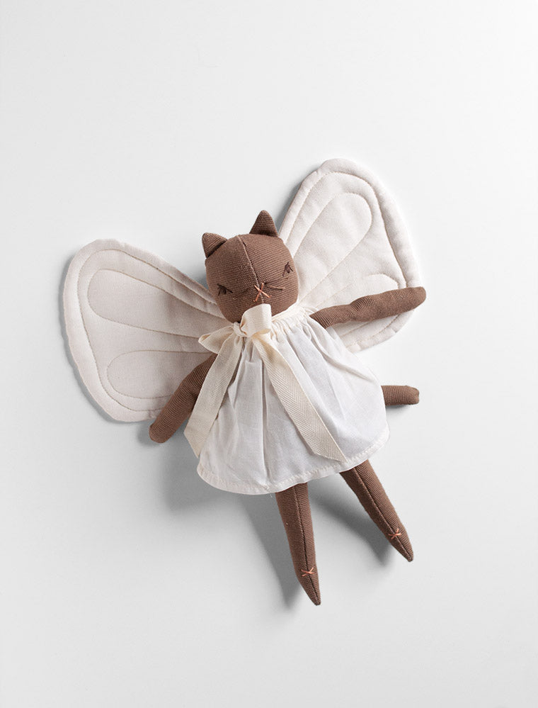 Small Edition * Little Brown Cat with Natural Butterfly Wings