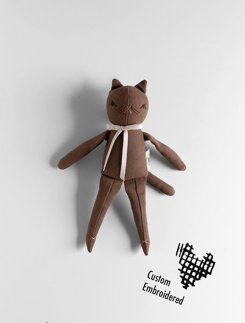 *CUSTOM* Embroidered Little Brown Cat