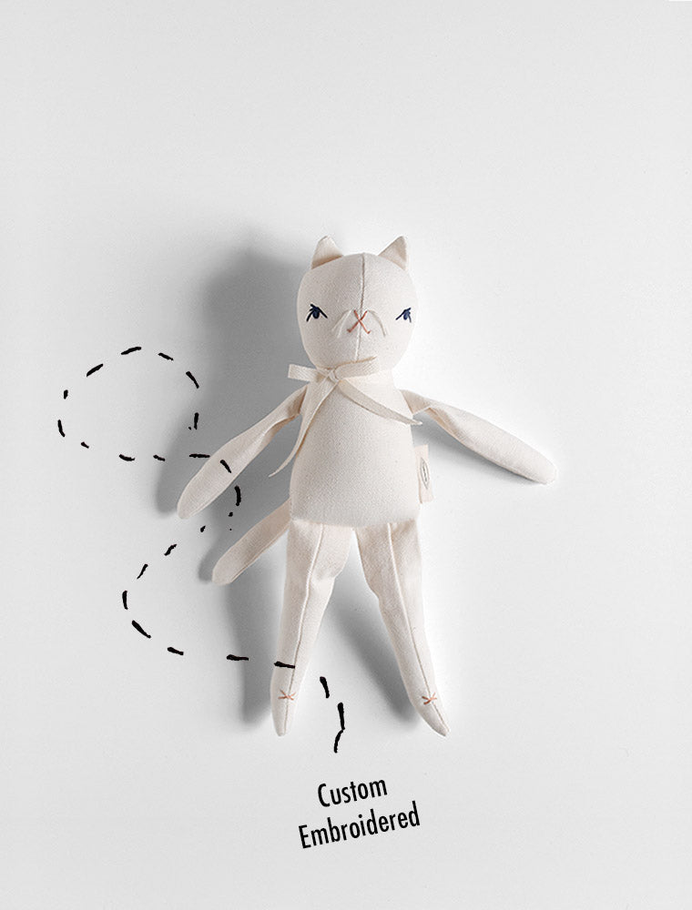 *CUSTOM* Embroidered Little Cream Cat