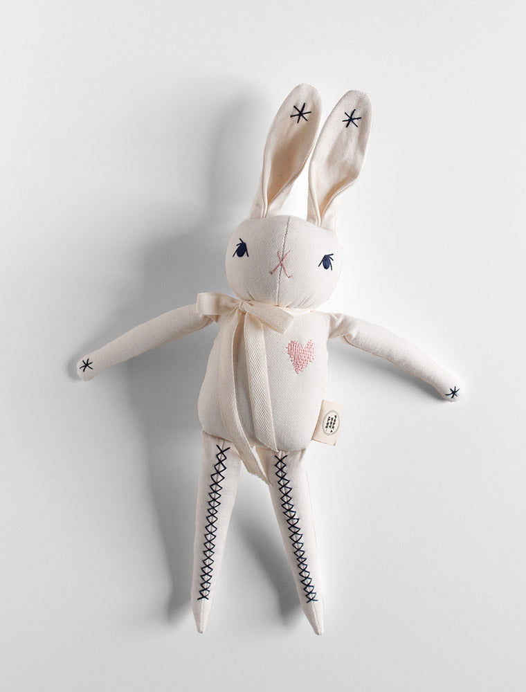 One-of-a-Kind * Embroidered Medium Cream Rabbit