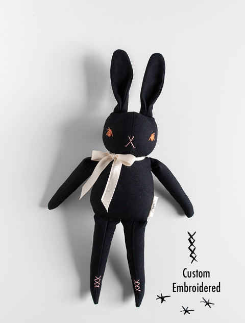 *CUSTOM* Embroidered Medium Black Rabbit