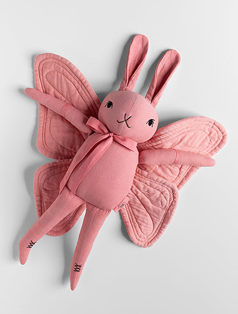 *NEW* Polka Dot Club Big Butterfly Rabbit * GARMENT DYED * ALL CANDY PINK