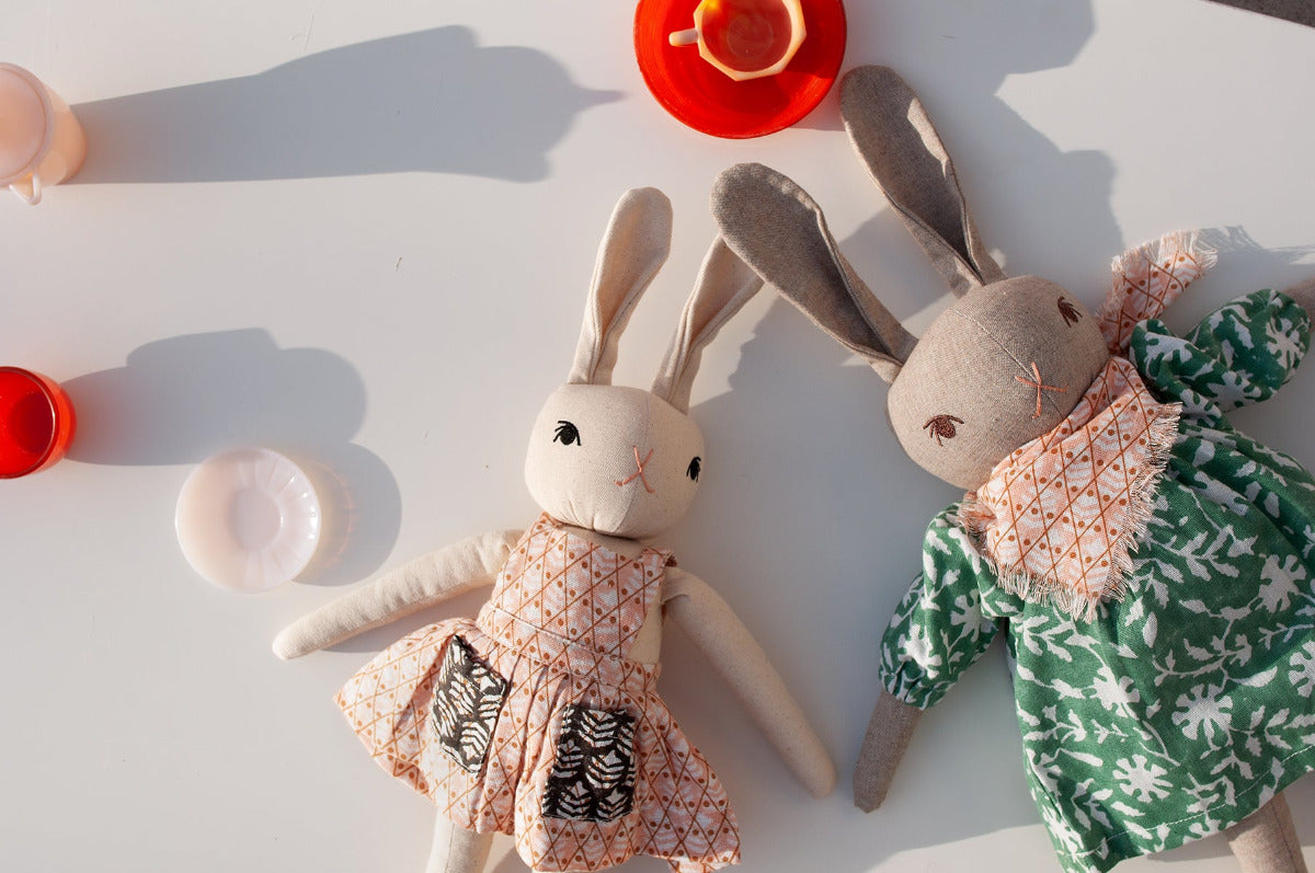 Handmade Cotton Rabbit Toy from the POLKA DOT CLUB