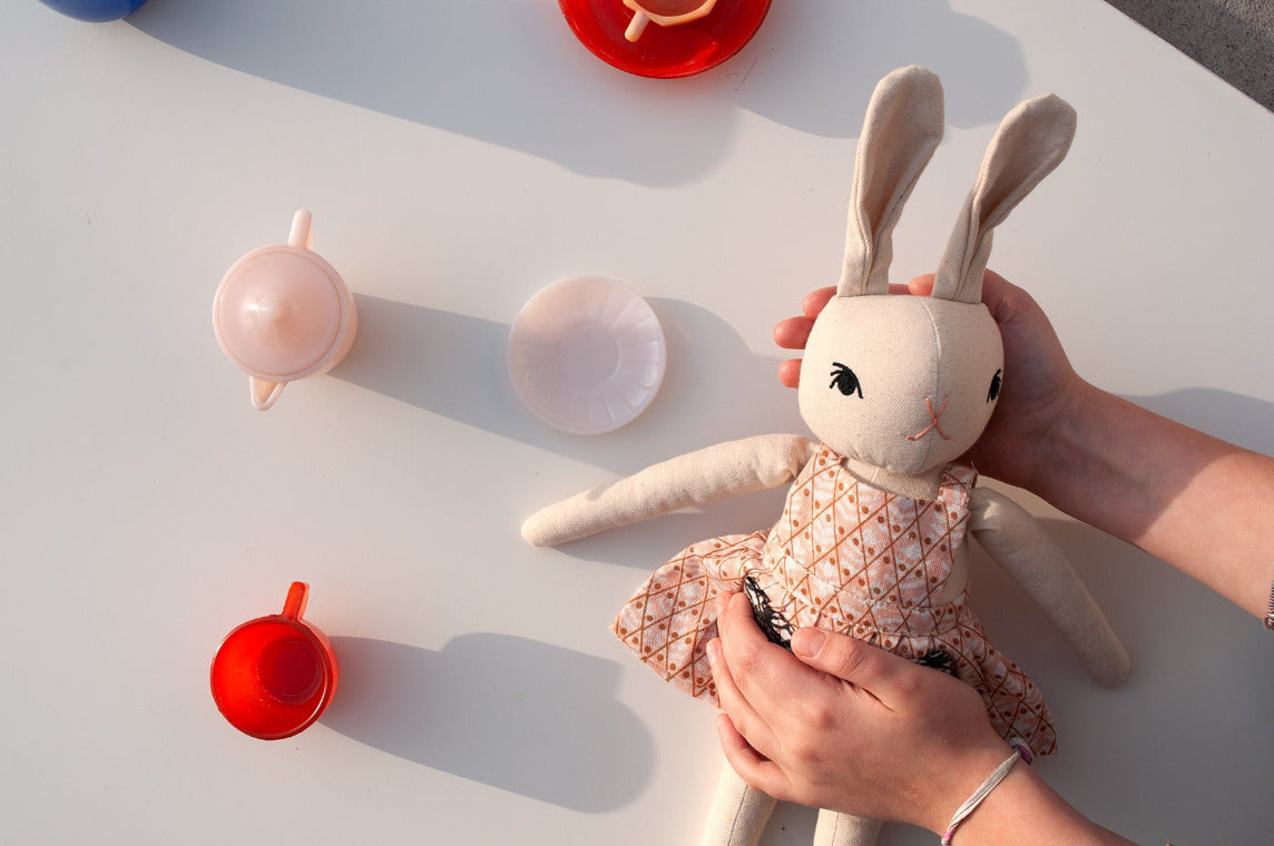 New Hand Made Rabbit Toy Dolls from the POLKA DOT CLUB heritage toys for now and forever