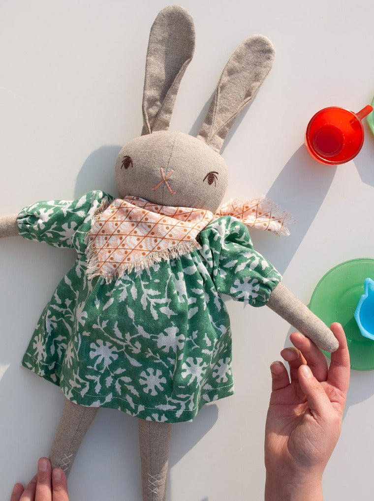 Winona the Rabbit - Handmade Cotton Rabbit Toy from the POLKA DOT CLUB