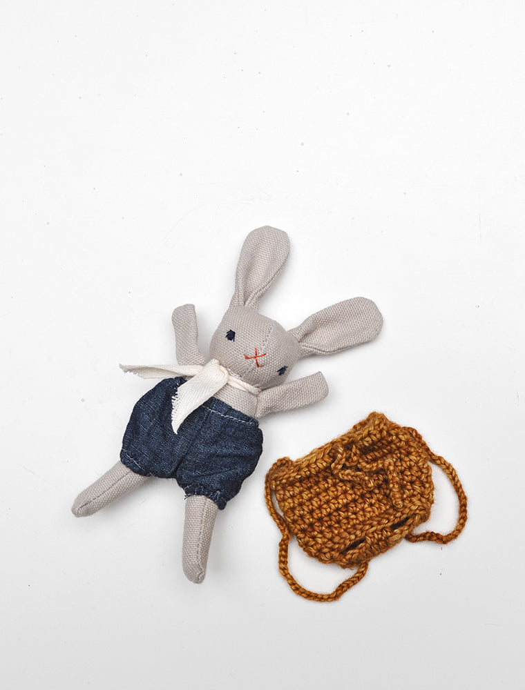 Polka dot club + Misha and Puff collaboration baby rabbit with a backpack for baby wearing