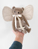 PDC Taupe Classic Bear in handknit Overalls & Wings