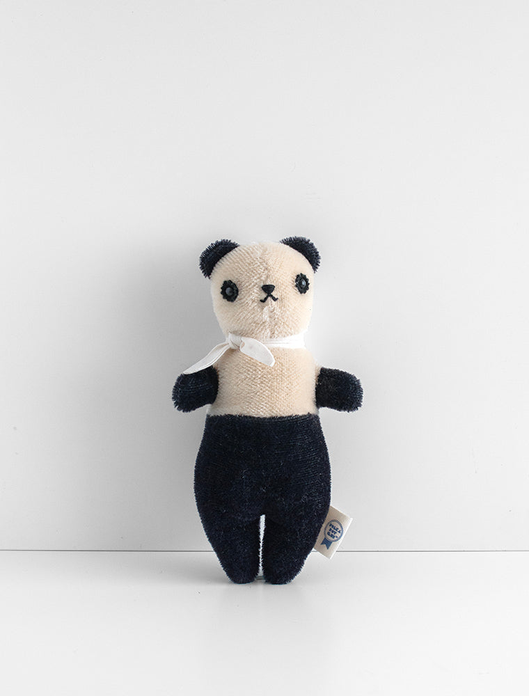 POLKA DOT CLUB Mohair Bear. Handmade in the USA, this Panda Bear is a heirloom toy- for now and forever.