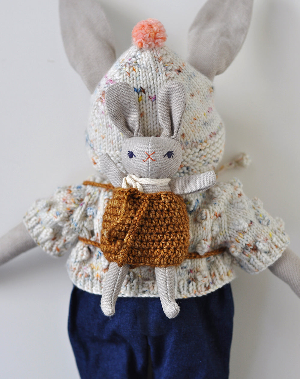 Polka Dot Club Misha and Puff Collaboration. Baby Wearing toy perfect for older sibling gift when a new baby arrives