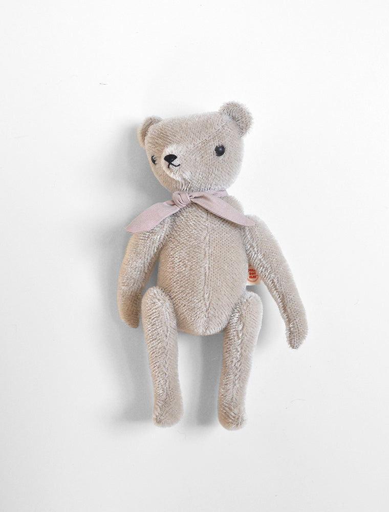 polka dot club jointed mohair teddy bear heirloom toy grey