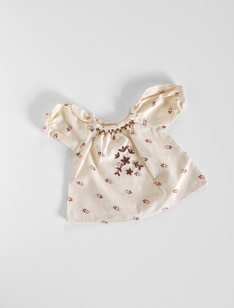 Apolina for the Polka Dot Club- Mini Sissy Dress in Cream Print