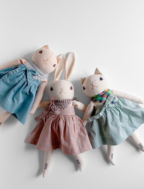PDC Medium Rabbit & Cats in Hand Dyed Tie Skirts
